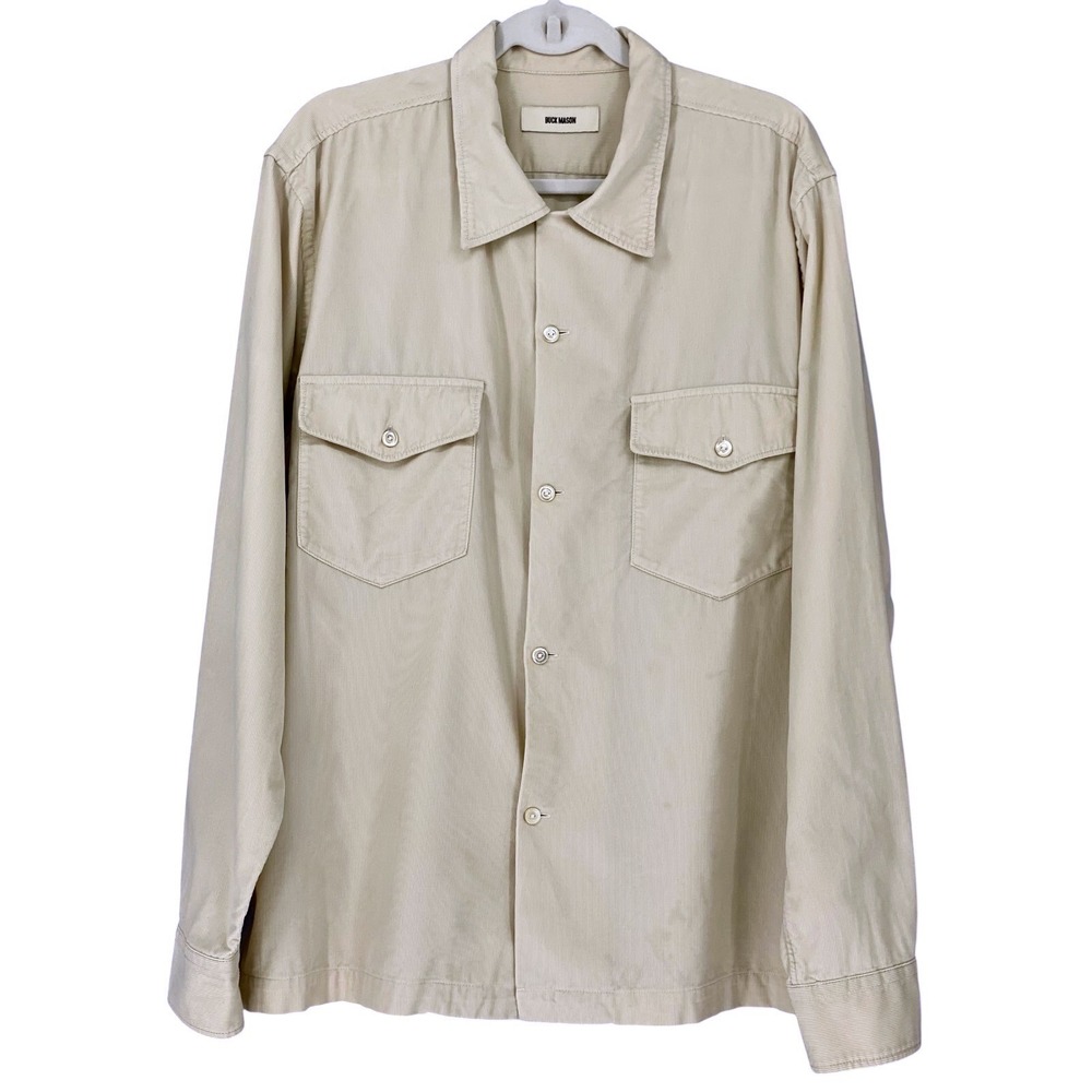 Buck Mason Mens Corduroy Utility Field Shirt Tan Cream XL BM13191.474